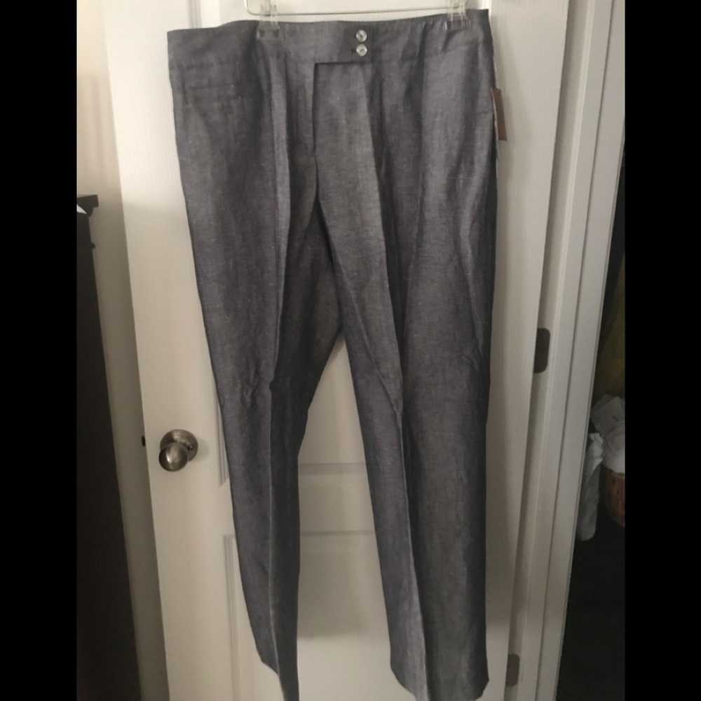 Linen-blend pants